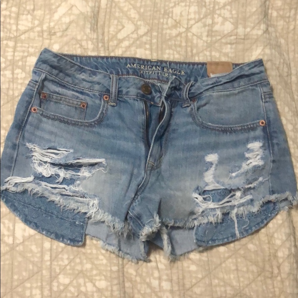 American eagle high rise jean shorts